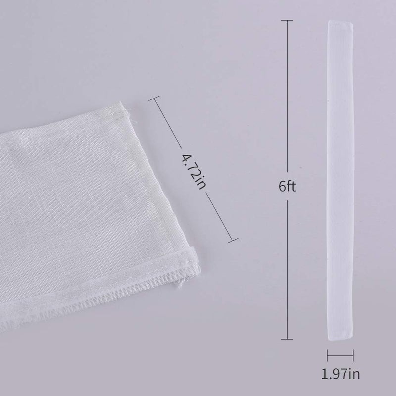 Aory Chandelier Chain Cover Cord Cover 6 Feet Cotton Linen Effect Fabric Cream White Color - Image 2